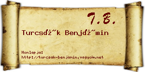 Turcsák Benjámin névjegykártya